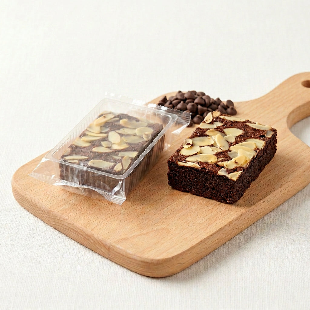 Almond Chocolate Fudge Brownie 70G Pillow Packed (Box of 6 or 26) - Oh La La Bakery