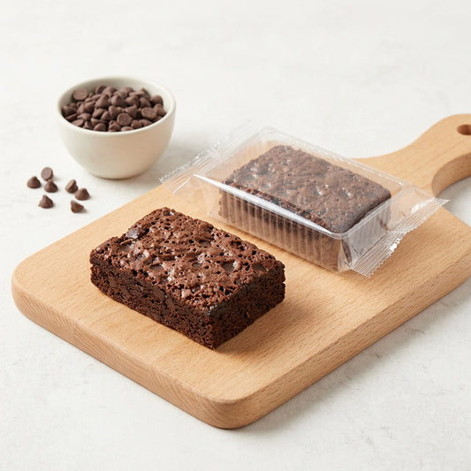 Chocolate Chip Fudge Brownie 70G Pillow Packed (Box of 6 or 26) - Oh La La Bakery