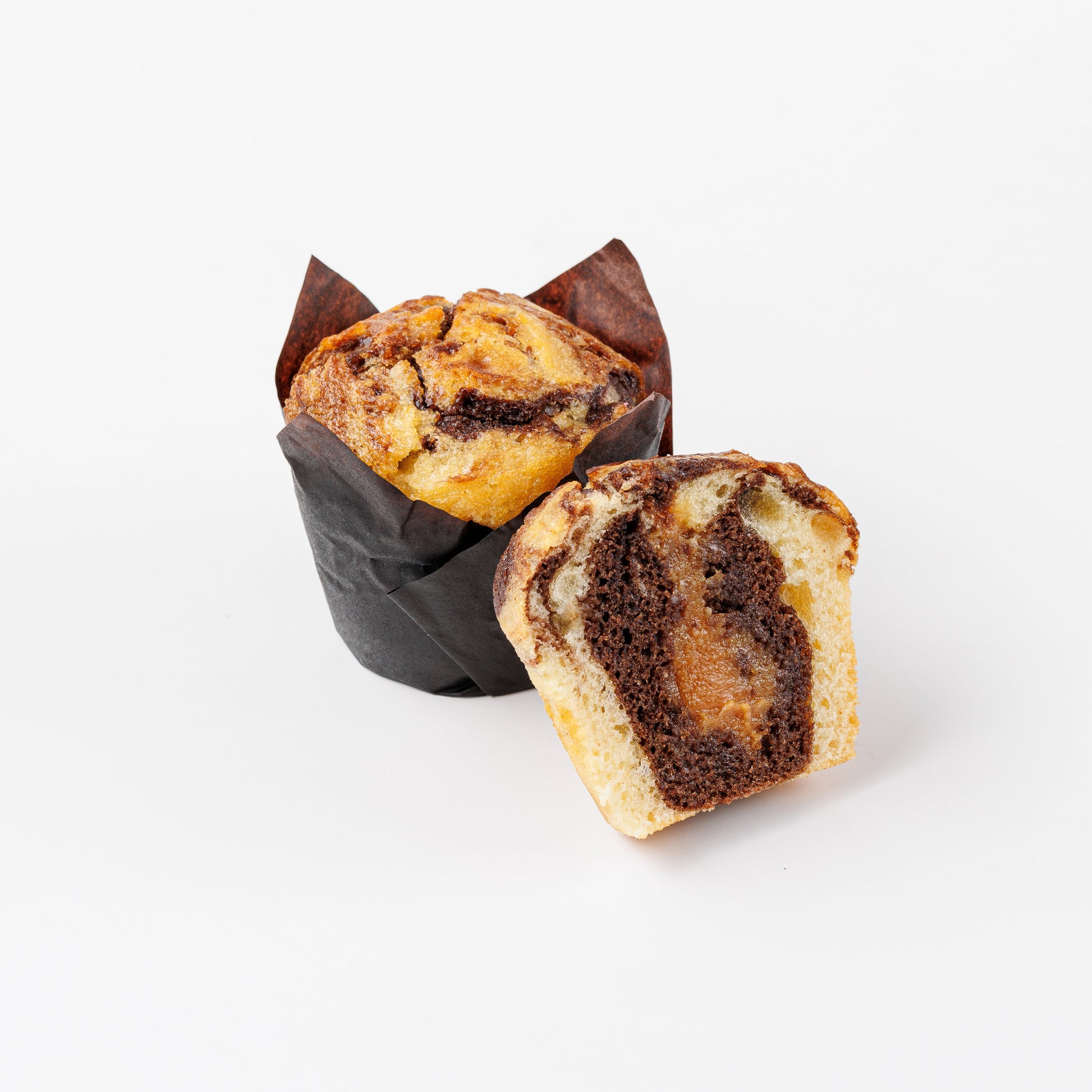 Chocolate Marble Muffin with Caramel Filling