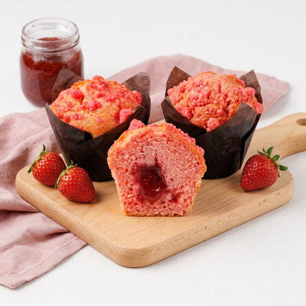 Strawberry Crumble Muffin 115G (Box of 6 or 20) - Oh La La Bakery