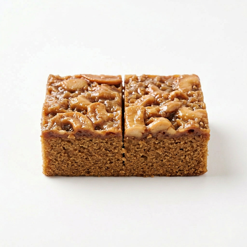 2 pieces of toffee cakes with cashew nuts